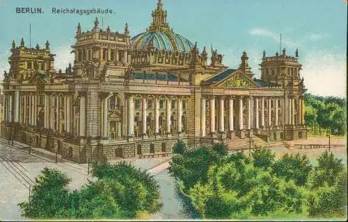 Ansichtskarte Berlin Reichstag - Künstlerkarte 1914