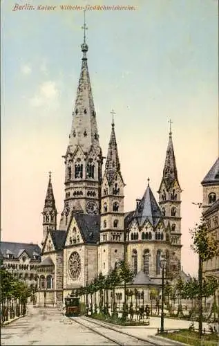 Ansichtskarte Charlottenburg-Berlin Kaiser-Wilhelm-Gedächtniskirche 1912