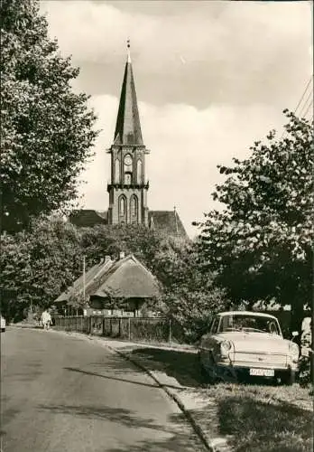 Ansichtskarte Ostseebad Wustrow (Fischland) Ortsansicht mit Kirche 1974