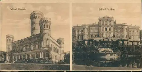 Sammelkarte Binz (Rügen) Schloss Granitz und Schloss Puttbus 1910