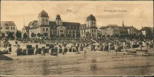 Sammelkarte Binz (Rügen) Strand mit Kurhaus 1922