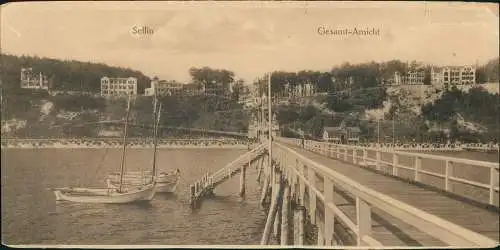 Sammelkarte Sellin Blick von der Seebrücke 1922