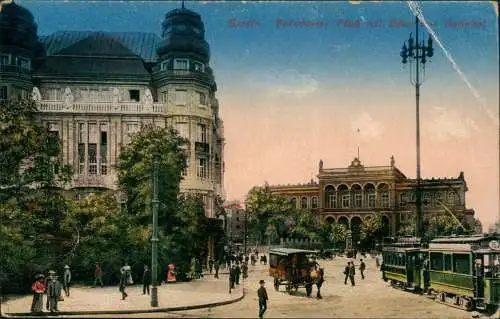 Ansichtskarte Tiergarten-Berlin Potsdamer Platz mit Blick auf Bahnhof 1918