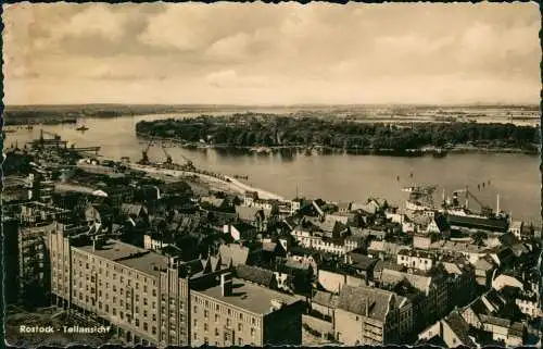 Ansichtskarte Rostock Teilansicht 1957