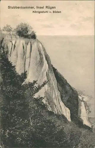 Ansichtskarte Stubbenkammer-Sassnitz Königsstuhl von Süden 1922