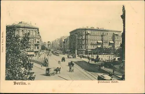 Ansichtskarte Tiergarten-Berlin Potsdamer Brücke - Straßenpartie 1900