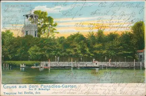 Ansichtskarte Treptow-Berlin Paradies-Garten 1904