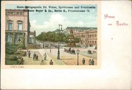 Ansichtskarte Mitte-Berlin Unter den Linden 1901