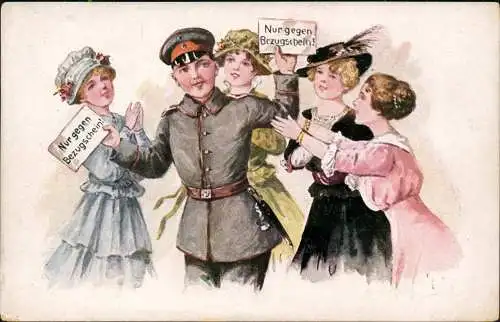 Ansichtskarte  Scherzkarte: Nur gegen Bezugsschein! 1915
