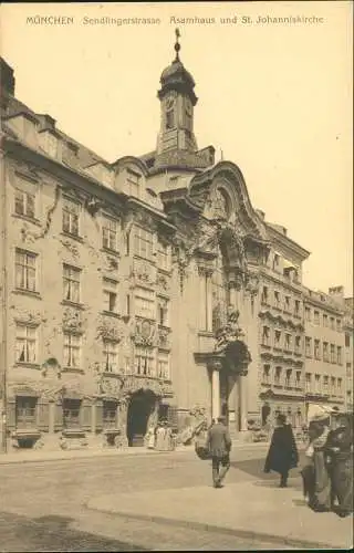 München Sendlingerstraße, Asamhaus und St. Johanniskirche 1911