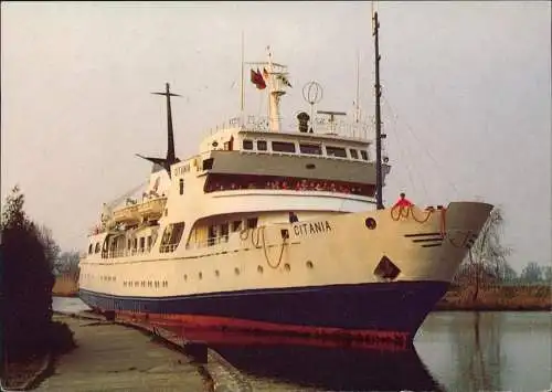 Ship Schiff Schiffsfoto-AK "MS-Citania" im Hafen Ueckermünde 1975