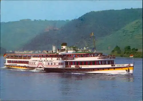 Ansichtskarte  Rhein-Schiff Dampfer GOETHE KD Köln-Düsseldorfer 1980  Bordpost