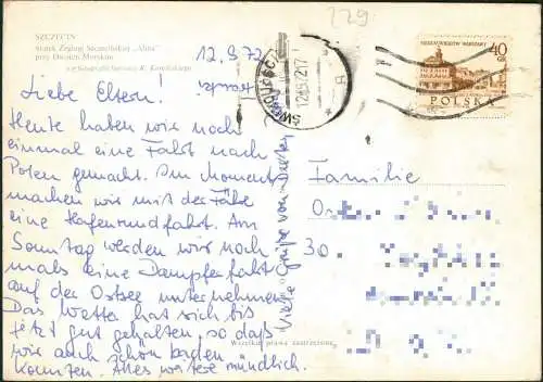 Stettin Szczecin Ortsansicht mit Fahrgastschiff Schiff ALINA 1972
