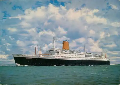 Ansichtskarte  Ship Schiff Schiffsfoto-AK Vierschrauben-T.S. Bremen 1965