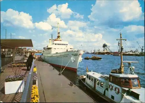 St. Pauli-Hamburg Schiff Wappen von Hamburg a.d. Landungsbrücken 1975