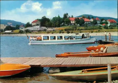 Ansichtskarte Schluchsee Schluchsee mit kleinem Fahrgastschiff 1980