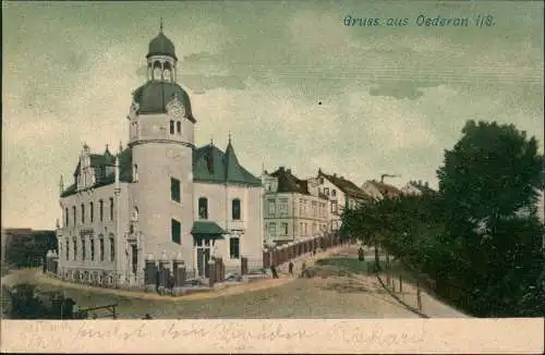 Ansichtskarte Oederan Bahnhofstraße 1904