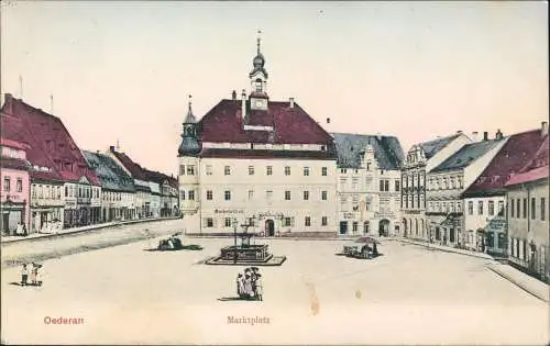 Ansichtskarte Oederan Marktplatz 1909