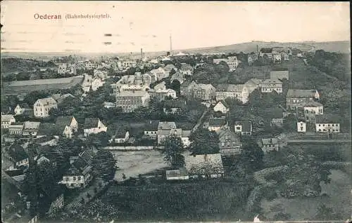 Ansichtskarte Oederan Bahnhofsviertel 1920
