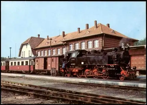 Ansichtskarte Kühlungsborn Bahnhof, Dampflokomotive 1983