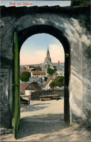 Ansichtskarte Oederan Durchblick auf die Stadt 1912