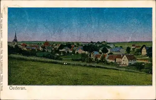 Ansichtskarte Oederan Stadtpartie - Lunakarte 1906 Luna