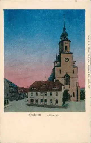 Ansichtskarte Oederan Altmarkt 1911 Luna