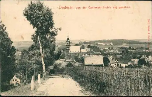 Ansichtskarte Oederan von der Gahlenzer Höhe aus gesehen. 1912