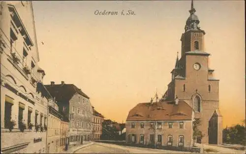 Ansichtskarte Oederan Partie am Altmarkt 1918