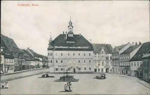 Ansichtskarte Oederan Marktplatz 1910