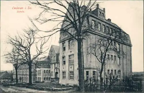 Ansichtskarte Oederan Schule - Rückseite 1913