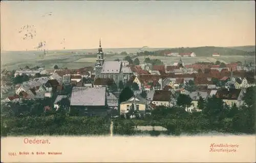 Ansichtskarte Oederan Stadtpartie coloriert 1910