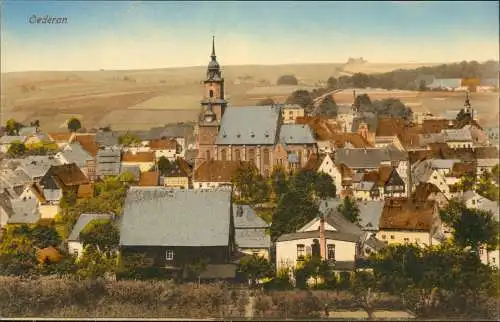 Ansichtskarte Oederan Stadtpartie 1907 coloriert