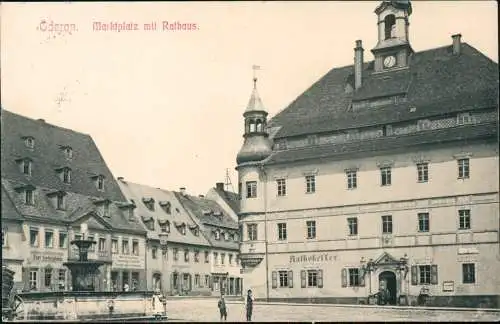 Ansichtskarte Oederan Marktplatz 1910