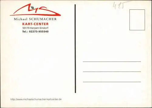 Ansichtskarte Kerpen Sindorf Michael SCHUMACHER Kart Center 1998