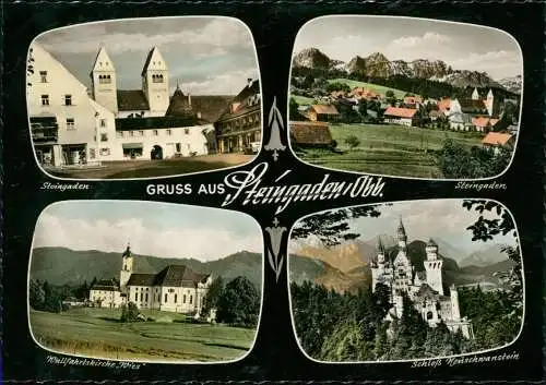 Ansichtskarte Steingaden Mehrbildkarte mit 4 Ortsansichten 1960