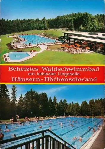 Höchenschwand 2-Bild-Karte Freibad Schwimmbad Beheiztes Waldschwimmbad 1982