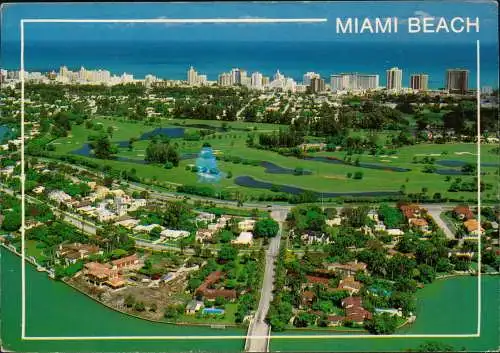 Postcard Miami Panorama-Ansicht Blick Richtung Miami Beach 1983