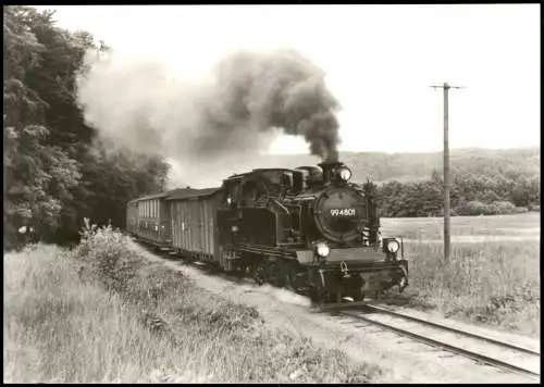 Schmalspurbahn Putbus-Göhren, in der Steigung vor Garstitz 1983