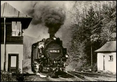 Kipsdorf-Altenberg (Erzgebirge) Schmalspurbahn Bahnhof 1985/1984