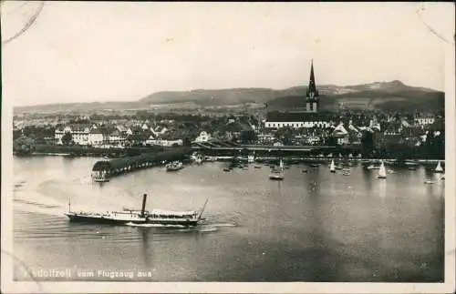 Ansichtskarte Radolfzell am Bodensee Luftbild Dampfer 1938