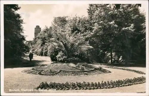 Ansichtskarte Bochum Stadtpark m. Bismarckturm 1941