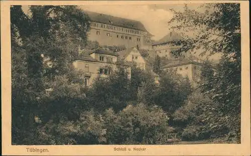 Ansichtskarte Tübingen Schloß u. Neckar 1922