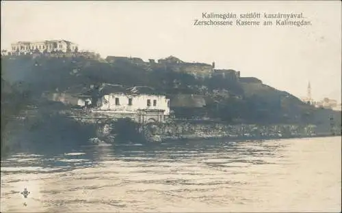 Belgrad Beograd (Београд) Kalimegdán Zerschossene Kaserne am Kalimegdan. 1918