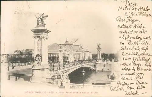 CPA Paris Pont Alexandre & Grand Palais 1900