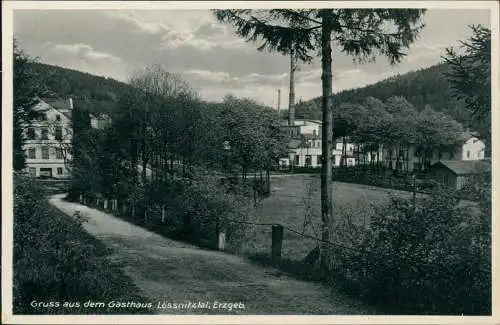 Ansichtskarte Oederan Gasthaus Lössnitztal, Erzgebirge - Fabrik 1933