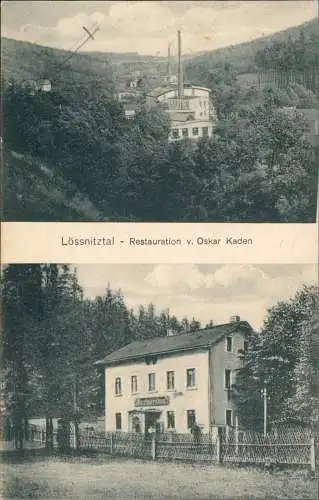 Ansichtskarte Oederan 2 Bild Lössnitztal Restauration Oskar Kaden Fabrik 1916