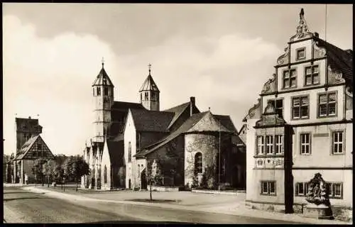 Ansichtskarte Bad Gandersheim Wilhelmsplatz mit der Stiftskirche 1960