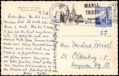 Ansichtskarte Graz Wallfahrtskirche 1966