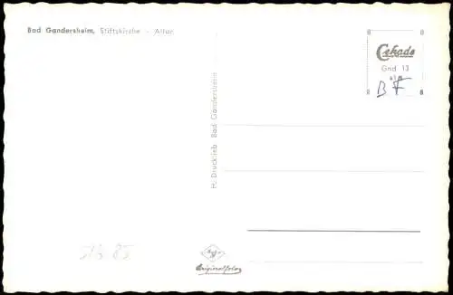 Ansichtskarte Bad Gandersheim Altar 1961